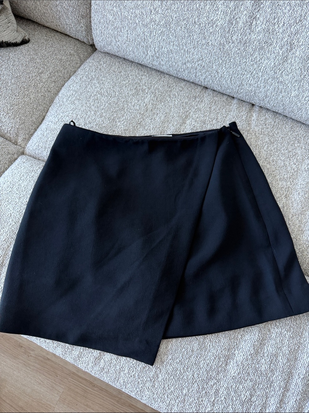 Aritzia Black Asymmetric Wrap Skort